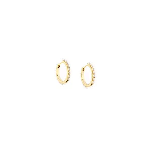 3/4" Pearl Hoop ~ Gold Plated