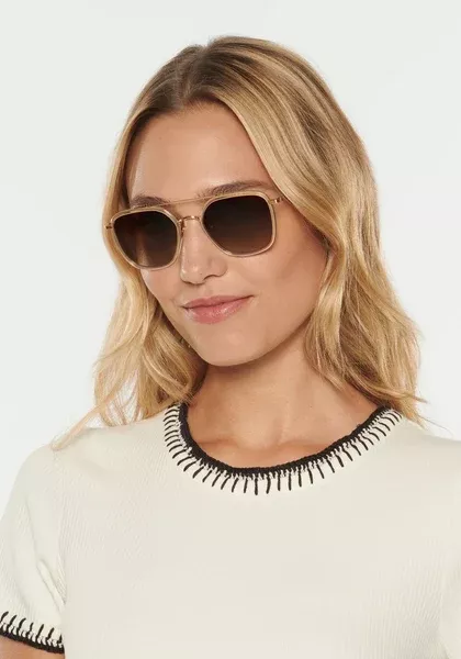 Austin Sunglasses ~ 18K Titanium + Champagne Polarized
