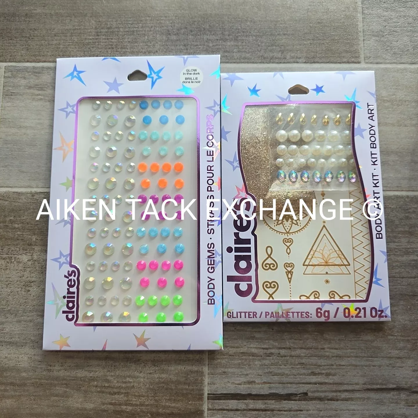 Claire's Body Art Sets - 1 Gem & Glitter Set, 1 Large Gem Set