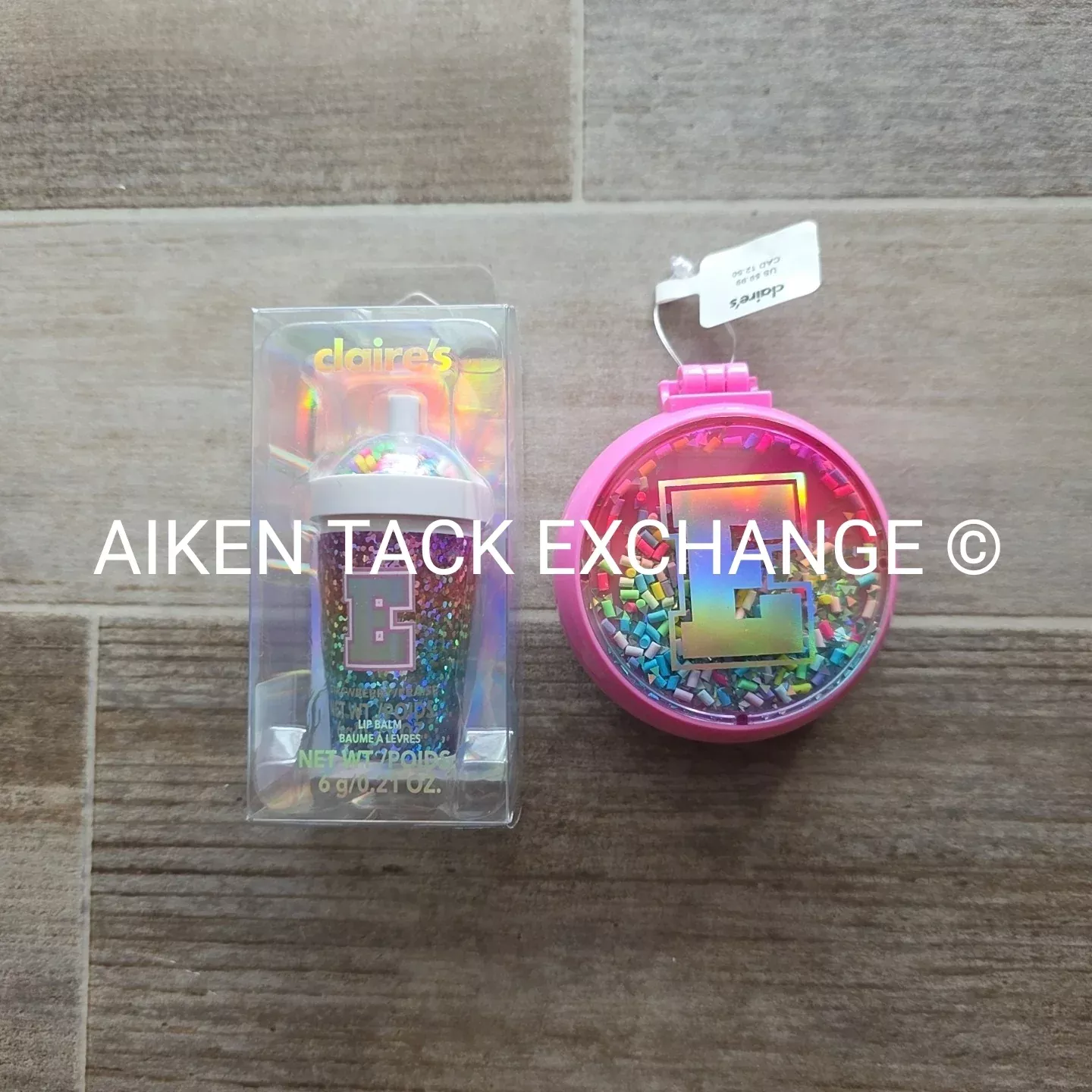Claire's Lip Balm & Brush Set - Letter E