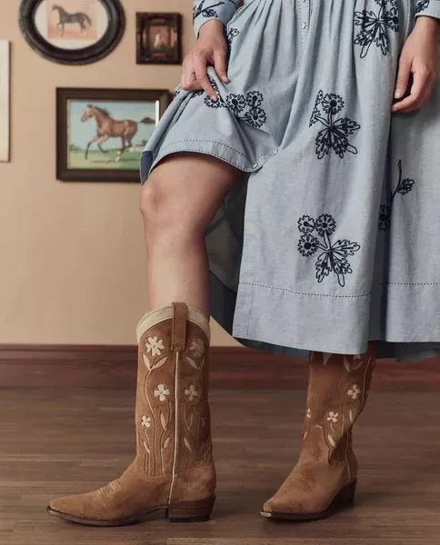 The Cowboy Boot ~ Suede Floral