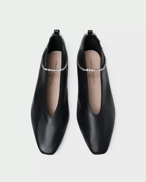 Emery Black/Crystal Ballet Flat