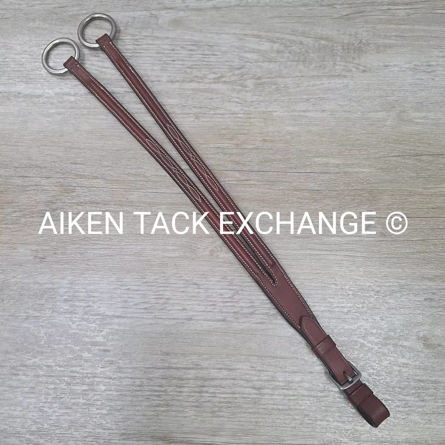 Fancy Stitched Round Raised Running Martingale Attachment, Brown