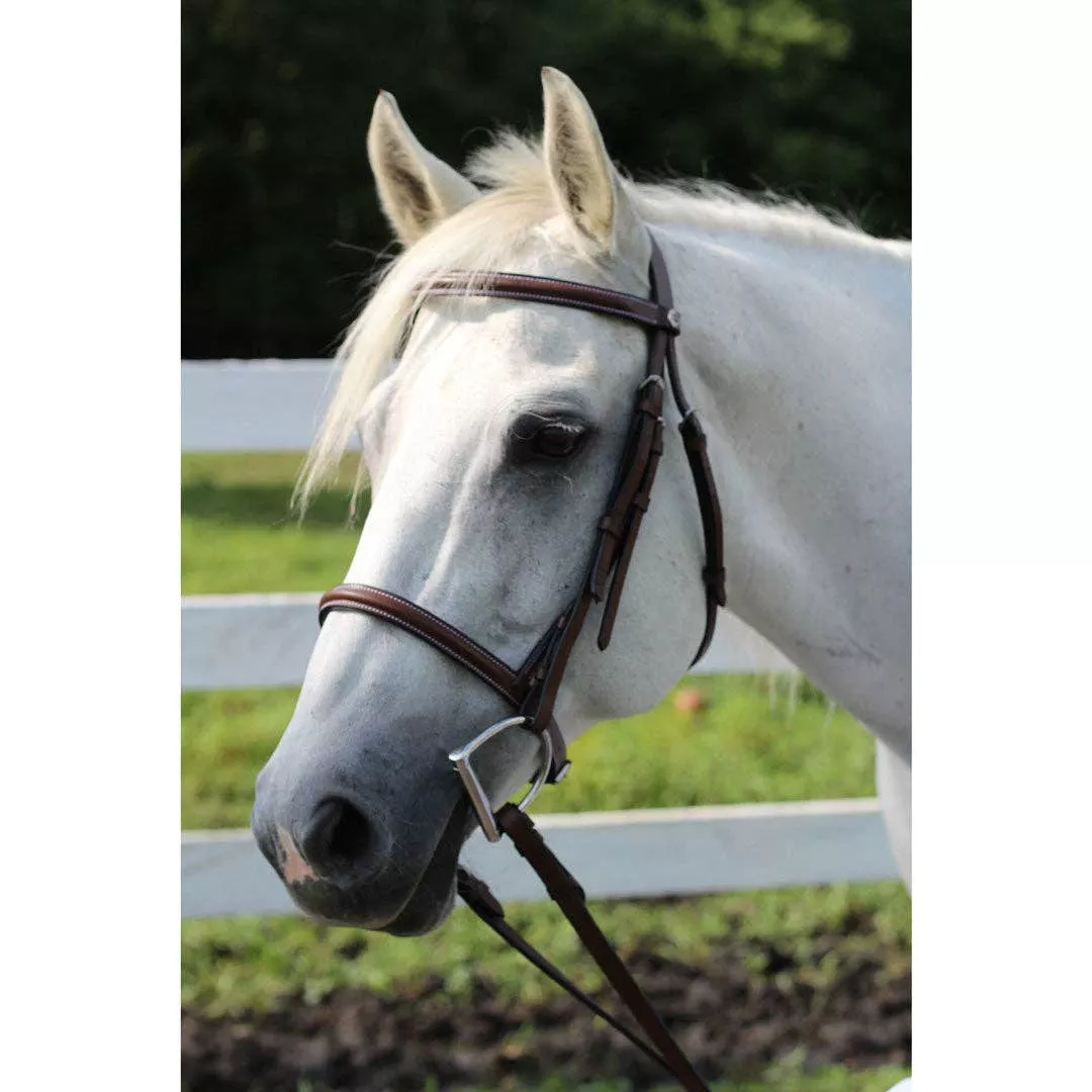 Henri de Rivel Advantage Plain Raised Snaffle Bridle With Laced Reins: OAKBARK / Pony