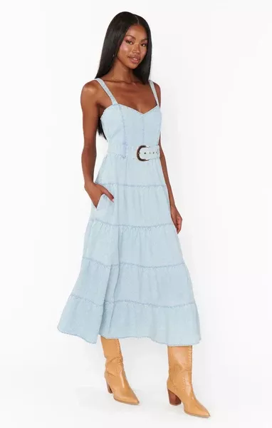 Lainey Midi Dress ~ Dew Drop