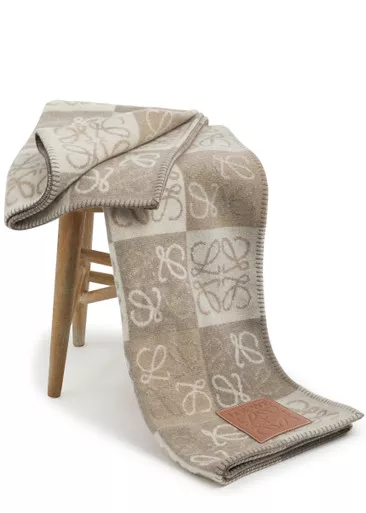 LOEWE Anagram-intarsia wool-blend blanket