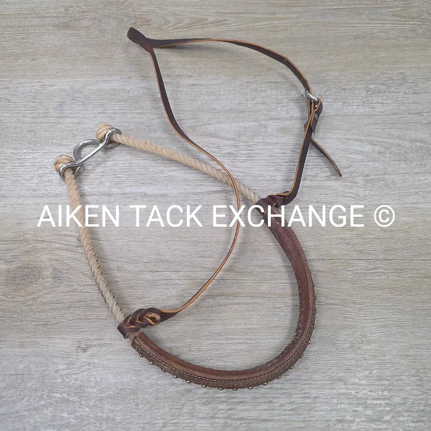 Martin Saddlery Leather Covered Rope Tie Down Noseband