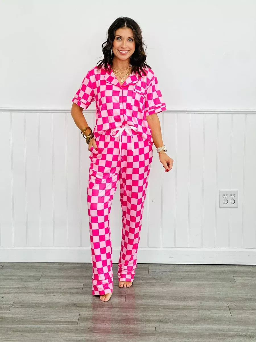 Pink Check PJ Set