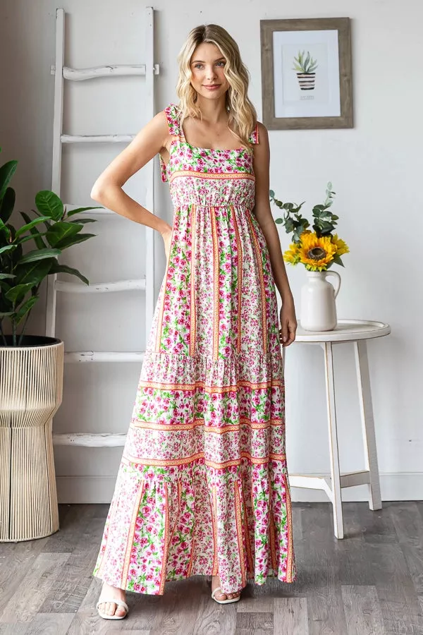 Pink Floral Fields Maxi Dress