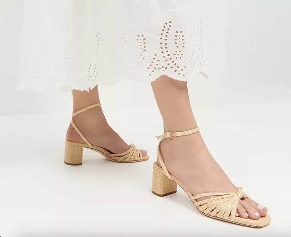 Riya Natural Knot Mid-Heel Sandal