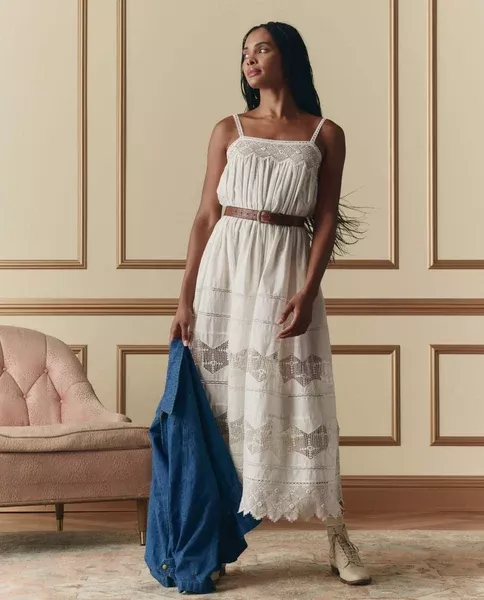 The Rosette Crochet Dress ~ Cream