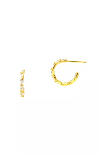 Small Gold Clear Hoop Earrings