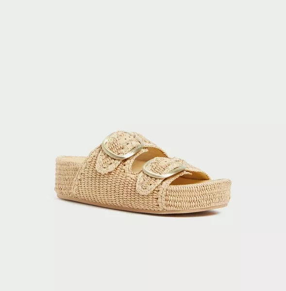 Theo Natural Straw Footbed Sandal